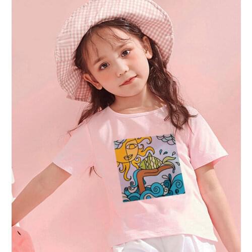 2020 Summer Novelty Graffiti Harajuku Oil Painting Printed Vetements Fille Kids Tshirt Short Sleeve Girls Top O-neck Boy T Shirt