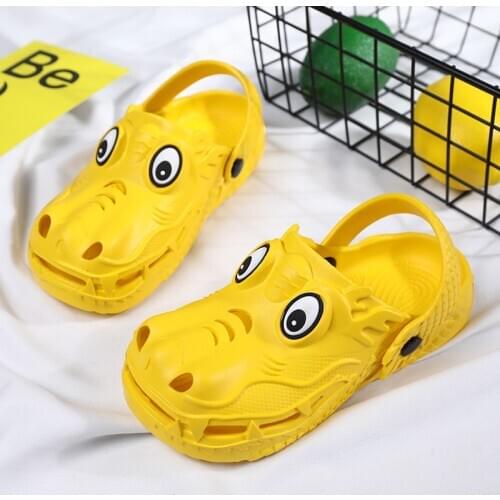 2021 Summer Cute Kids Flat Sandals Slippers Cartoon Animals Children Garden Shoes Clogs Rubber Non-Slip Boys Girls Beach Shoes