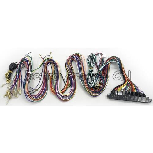 28 Pin Jamma Harness Loom Wires Jamma Wiring For Arcade Cabinet Machine 6 Push Button & Joystick Jamma Cable Extender DIY Parts