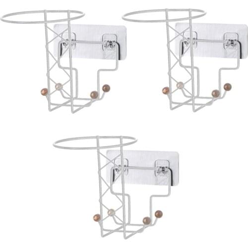 3 Pcs Helmet Stand Holder Wall Mount Motorcycle Helmet Hangers with Back Adhesive Punch-Free Helmet Holder