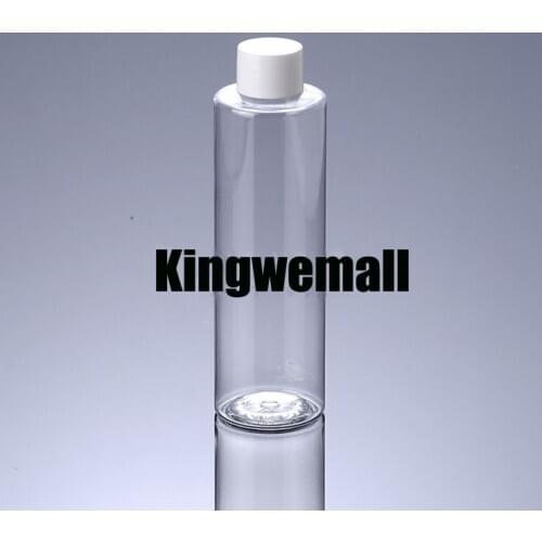 300pcs/lot 200ml PET Plastic Water Lotion Long Shape Container Transparent Bottle with White Lids For Cosmetic Packaging FTJ41