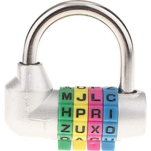 4 Dial Combination Lock Resettable Padlock For Flight Case Toolbox Suitcase Luggage Metal Code Password Lock