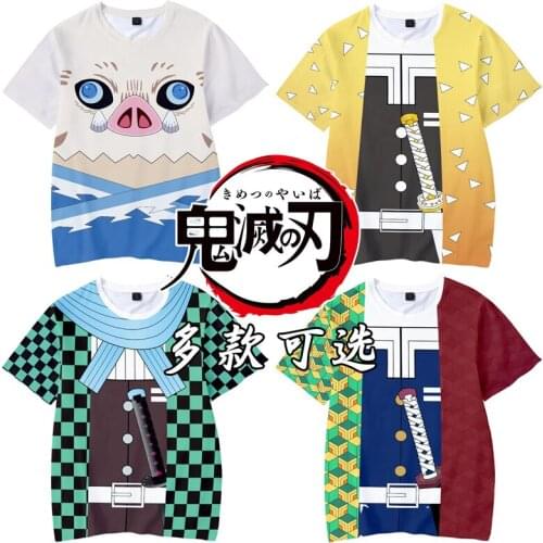 Anime Demon Slayer Cosplay Kamado Tanjirou Kamado Nezuko Agatsuma Zenitsu 9 Styles Of T-shirts For Adults And Children