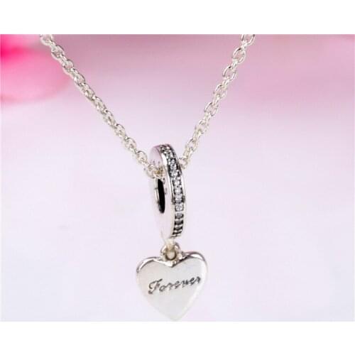 Bewill Valentines Day New Heart-shaped Pendant S925 Silver Heart-shaped Pendant I Love You Bracelet Original Beads Charms