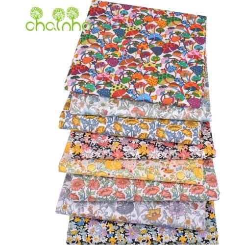 Chainho,Printed Twill Cotton Fabric,Bright Flower Series,Patchwork Cloth For DIY Sewing&Quilting Baby&Childs Bedcloth Material