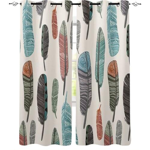 Colored Feather Indian Blackout Curtains For Living Room Window Curtains For Bedroom Kitchen Curtains Drapes Blinds