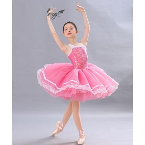 H2665 Children Ballet Dance Costume Girls Tutu Dress Professional Performance Stage Competition Pompon Dresses Dancing Wear
