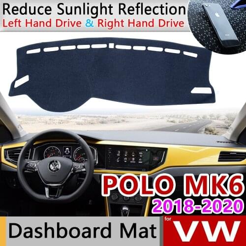 For Volkswagen VW POLO MK6 2018 2019 2020 Anti-Slip Mat Dashboard Cover Pad SunShade Dashmat Protect Carpet Dash Car Accessories