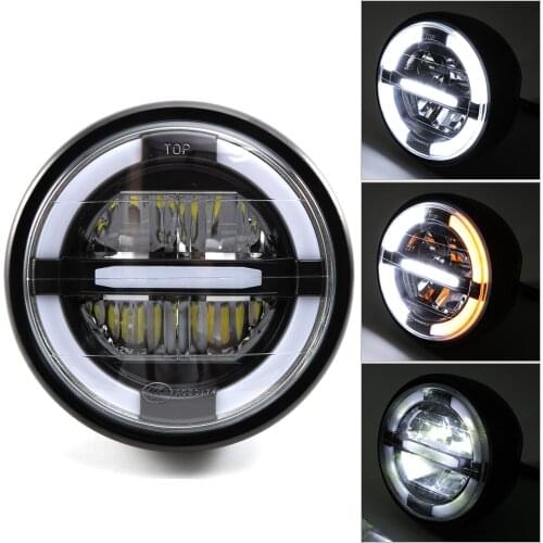 Motorcycle Headlight Head light High low Beam LED Turn signal Headlamp DRL For SUZUKI GN CHOPPER Cafe Racer Bobber