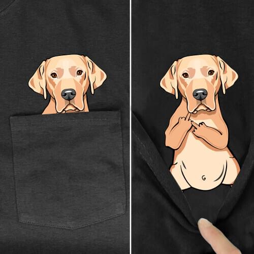 PLstar Cosmos T Shirt Fashion summer pocket dog printed t-shirt men for women shirts tops funny cotton black tees style-7