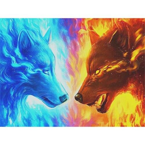 Animal Wolf Printed Canvas 11CT Cross-Stitch Complete Kit Embroidery DMC Threads Handiwork Sewing Handmade Knitting Design