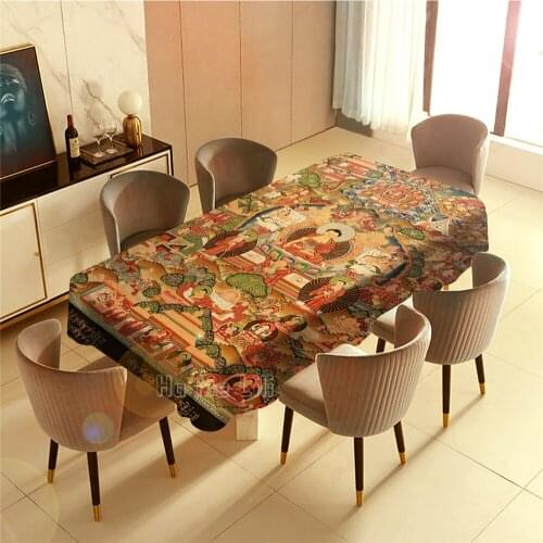 History Buddha Tu Drawing Art Tablecloth Indoor And Outdoor Decoration