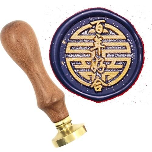 Chinese XI wedding love lover wax seal snowman wood handle wax,DIY Scrapbooking wax stamp copper head,Vintage high quality185