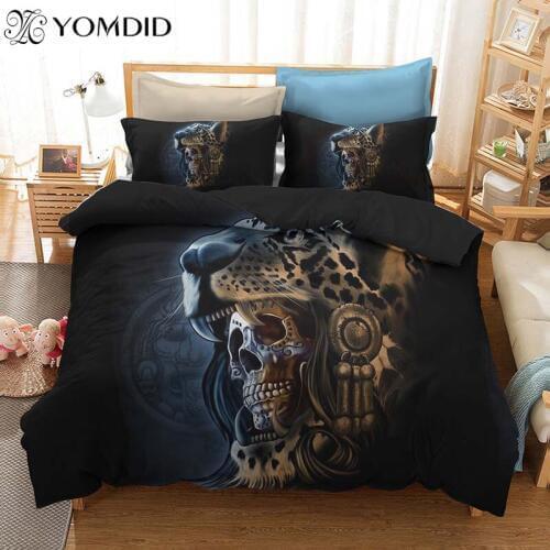 Halloween Skull Bedding Set Cartoon Skull Duvet Cover with Pillowcase 3d Printed Duvet Cover Set Bedroom Bedding set Polyester
