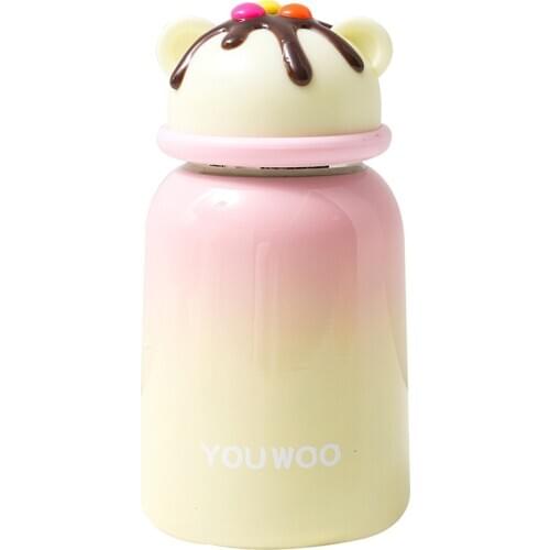 Korean Version Of Cute Colorful Contrast Heat Preservation Cup 304 Stainless Steel Vacuum Water Bottle Outdoor Portable Sealed