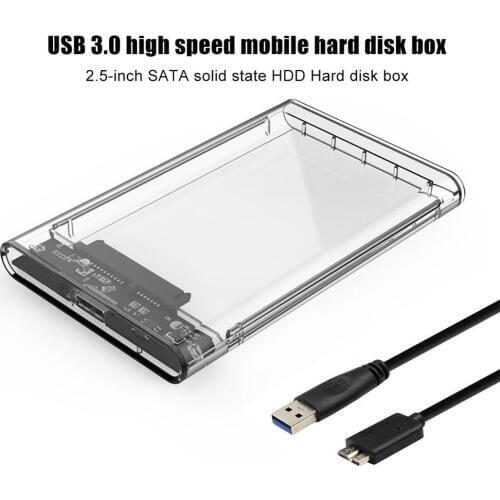 USB3.0 HDD Enclosure 2.5inch Serial Port SATA SSD Hard Drive Case Support 3TB transparent Mobile External HDD Case