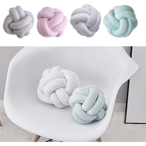 Creative Funny Nordic Ball Pillow Knot Simple Knot Fashion Round Pillow Soft Solid Pillow For Living Home