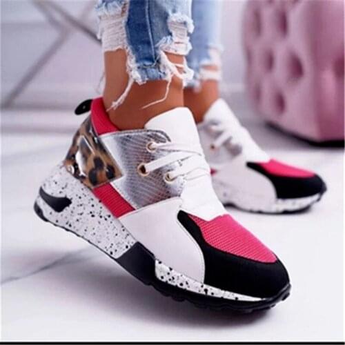 Women Casual Shoes Big Size 37-42 New INS Hot Womens Sneakers Fashion Ladies Lace Up Multicolor Round Toe Sneakers