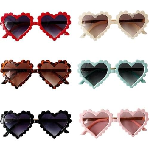 Cute Plastic Cycling Sunglasses Heart Shaped Eyeglasses Eyeware Sun Glasses for Kids Sports Sunglasses