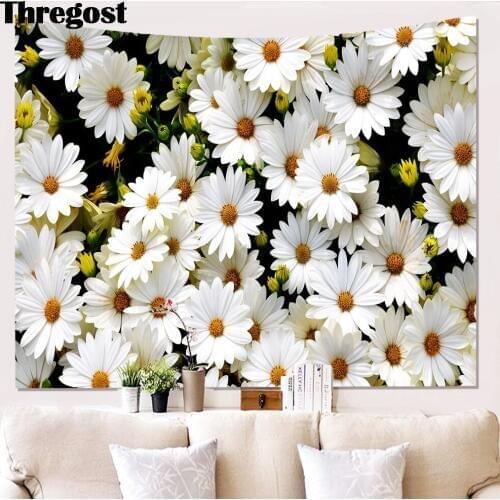 Flower Scenic Printed Home Decoration Tapestry Wall Hanging Tapestries Beach Throw Towel Picnic Blanket Mat