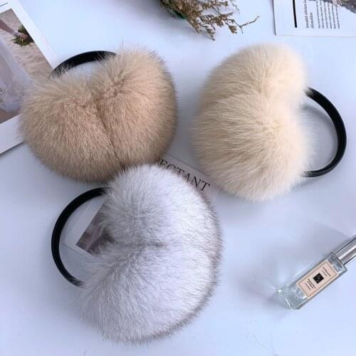 Fox Fur Earmuff Womens Winter Fur Ear Protection Antifreeze Earmuffs Winter Ear Warmers Ear Mask