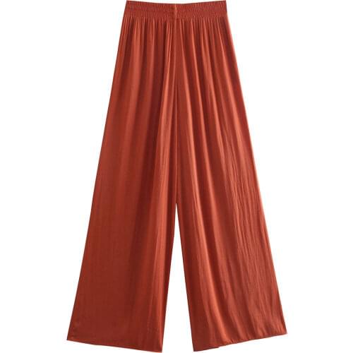 Za New Retro Simple Solid Color Long Trousers Pants Casual Straight Pants Women Loose Wide Leg Pants Floor Pants XITIMEAO