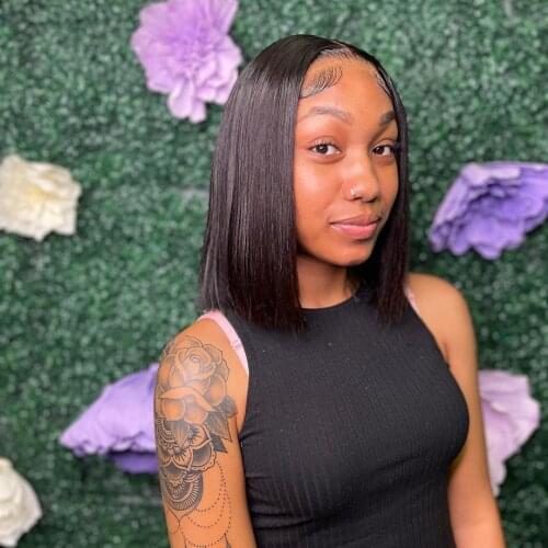 Short Bob Wig Lace Front Human Hair Wigs For Black Women Brazilian Hair Wigs T Part Lace Wig Human Hair Straight Lace Front Wig