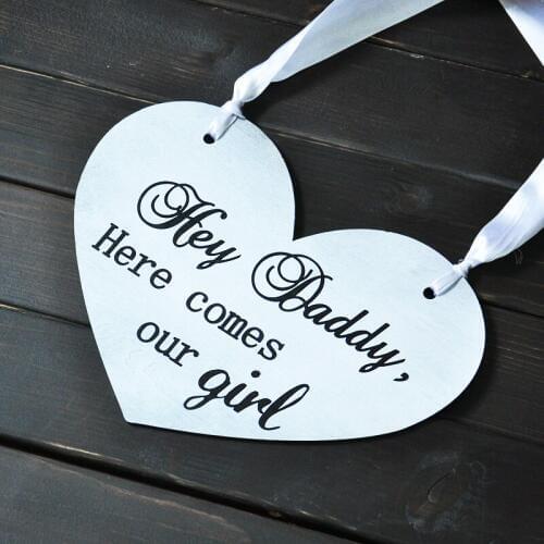 Personalized wedding signs, customized wood signs, party sign, Wedding decoration, Daddy Here Comes our Girl