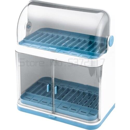 Kitchen Dish Rack Tableware Box with Lid Put Tableware-Bowl Box Disc Water Draining Storage Shelf Plastic Cupboard Household