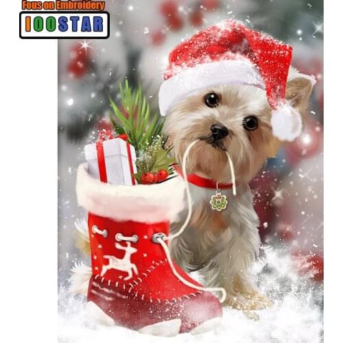 Full Drill Square Diamond 5D DIY Diamond Painting"Christmas gift dog "Diamond Embroidery Cross Stitch Rhinestone Mosaic Painting