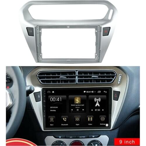 9 Inch 2Din Car Stereo Fascia Panel Frame DVD Panel Bezel Frame Installation Trim Kit Fit for PEUGEOT 301 Citroen SLYSEE