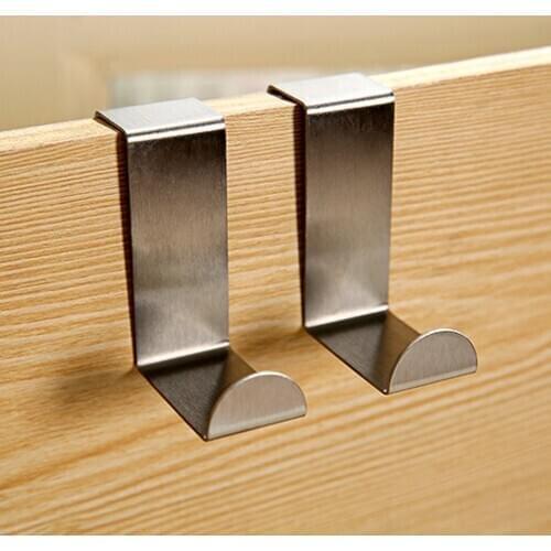Saingace 2PC Storage hook Stainless Door Hook Kitchen Cabinet Clothes Hanger Hook bathroom Home Office perchero crochet 2021 new