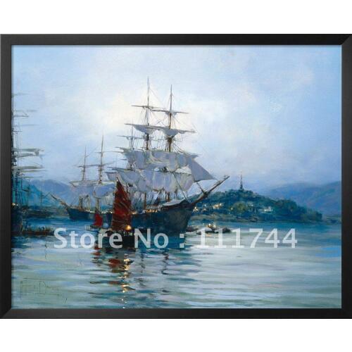 Modern Landscape art Crescent Moon II by Montague Dawson oil painting on canvas High quality hand painted