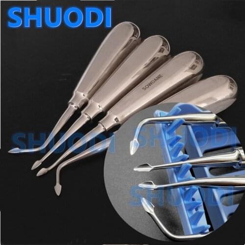 4 pcs setDental Extraction Minimally Invasive Spade tip Elevator Oral Tooth Loosening Root Extraction Tools Dental Elevator