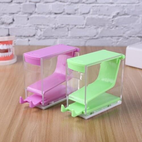 Dental Orthodontic White Red Yellow Blue Color Dentist Cotton Roll Dispenser Holder Press Type Box Hot Sale