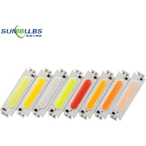 60*15mm COB LED Light Module Chip White Yellow Orange Green Blue Red Purple Pink LED Bulb 12V 2W Lamp for Car Lighting