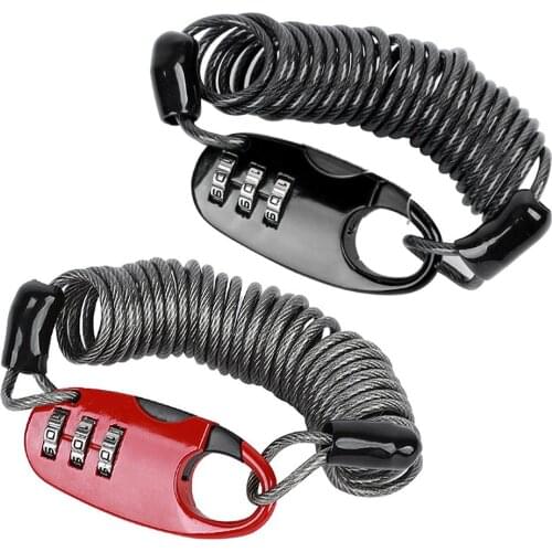 Mini Bicycle Helmet Lock Anti-Theft Lock Bicycle Motorcycles Cable Lock Prevent Scratch Compact Easy To Carry Backpack