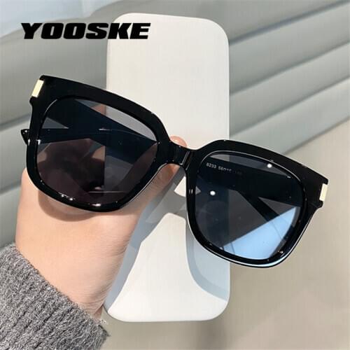 YOOSKE Women Vintage Square Sunglasses Ladies Oversized Gradient Sun Glasses Female Big Frame Design Eyewear UV400