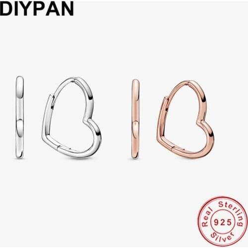 925 Sterling Silver Loved Heart Hoops Earrings For Women Earrings Girls Jewelry Gifts