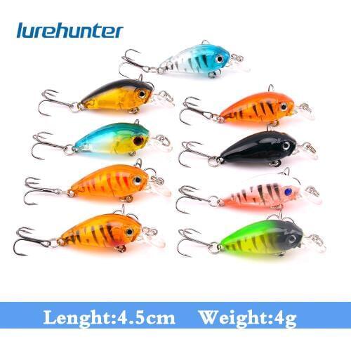 Mini Crazy Wobble Pesca Hard Crank Bait 4.5CM 4G Plastic Fishing Lure Swimbait Fish Japan Tackle 9Pcs/lot