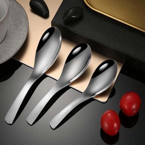 1PC 304 Stainless Steel Soup Spoon Deepen Thicken Large Capacity Small Spoon Creative Customizable