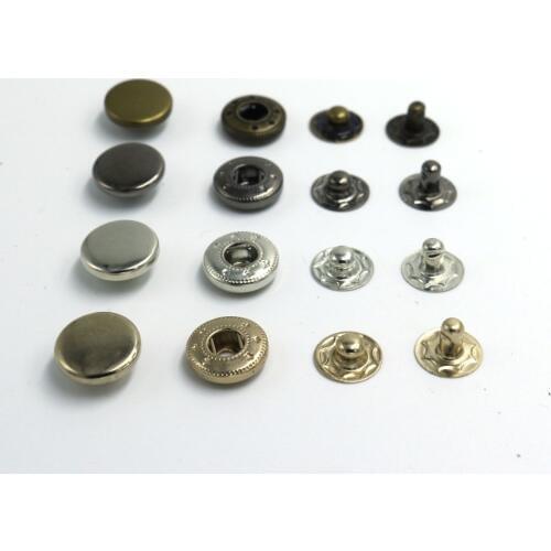 2018New snap Buttons 50sets/lot 12.5mm silver/bronze/gun black/gold Snap Fasteners/popper Press Stud Sewing Button