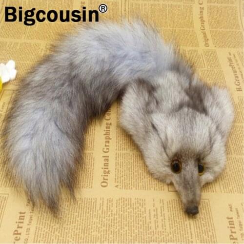 2021 New Handmade Natural Real Fox Head Luxury Fashion Accessories For Clothes Bags Shoes DIY Keychain Car Home Decoration