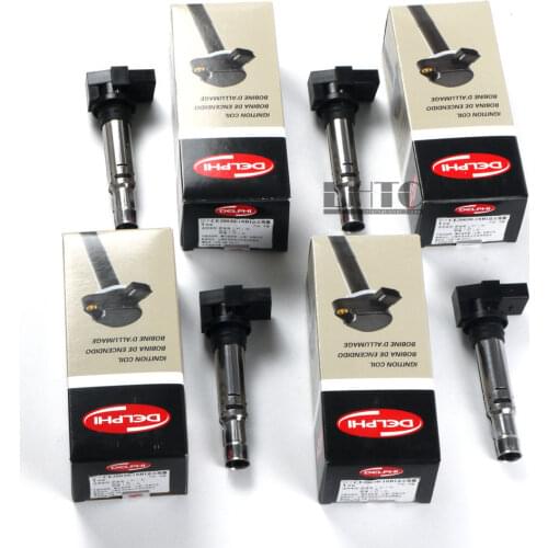 4 PCS Delphi Ignition Coil Spark Plug Genuine Set For VW Tiguan Jetta Golf Passat Audi A1 A3 Seat Skoda 1.4TFSI 1.6FSI 16V EA111