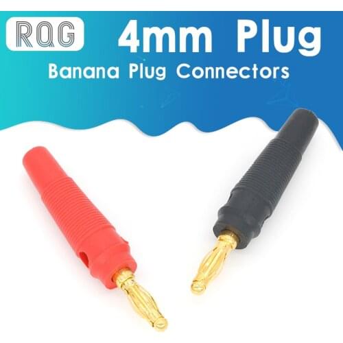 4pcs New 4mm Plugs pure copper Gold Plated Musical Speaker Cable Wire Pin Banana Plug Connectors