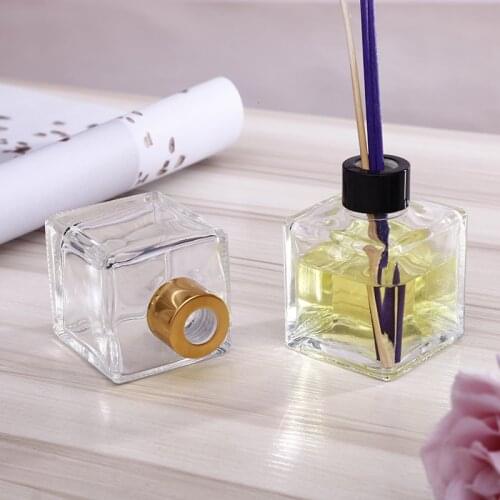 5PCS/lot 110ml Square Air Freshener Decorative Glass Bottle Home Fragrance Essentia Oil Bottle Reed Diffuser for Gift 8*6*3CM