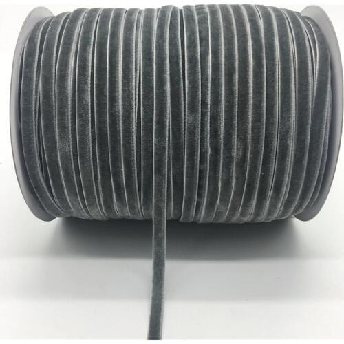 5Yards/lot 1/4" 6mm Deep gray Soft Comfortable Velvet Ribbon Headband Clips Bow Wedding Christmas Decoration