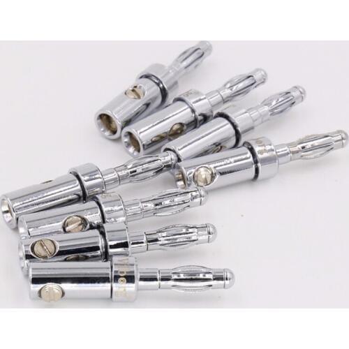 50 pcs High Quality Rhodium Plated Copper Banana Plug Speaker Cable Wire Connector HiFi