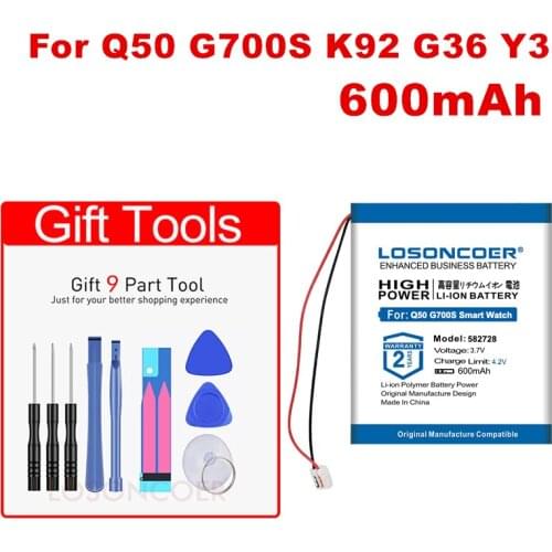 582728 Battery For Q50 G700S K92 G36 Y3 Smart Watch MP3 MP4 Bluetooth Headset phone GPS speaker PDA notebook Tablet PC E-book