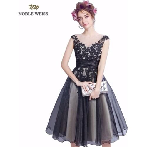 NOBLE WEISS Short Prom Dresses 2019 Appliques Vestido De Formatura Knee-Length Back A-Line Party Dress Custom Size